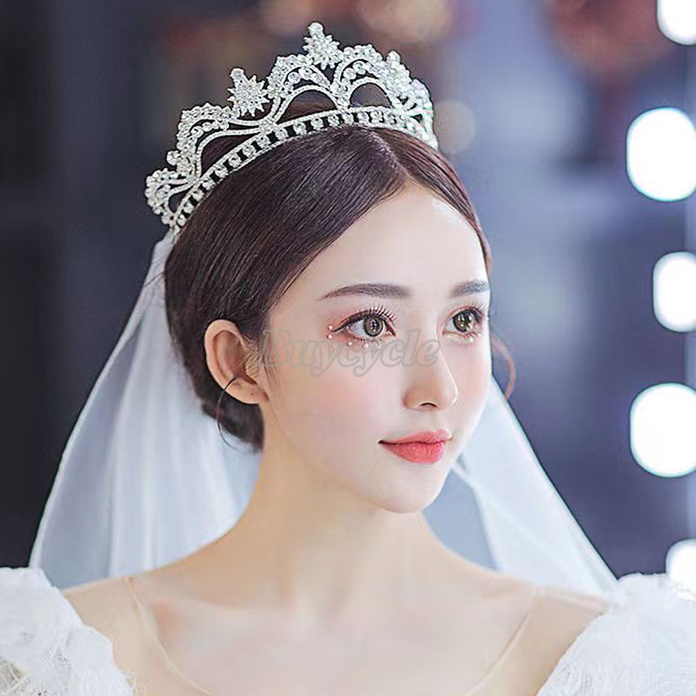 Vương Miện Hợp Kim Đính Đá Pha Lê Thời Trang Cho Cô Dâu