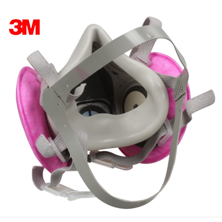 Bộ Mặt nạ chông bụi xi măng 3M 6200 + cặp Phin lọc 3M 2097 lọc hơi hữu cơ, Bụi dầu, bụi siêu mịn, lọc mùi hôi bụi hàn