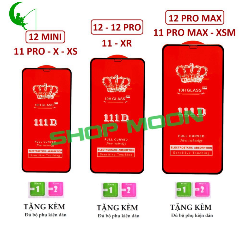 Kính Cường Lực iphone 7plus/8plus/X/XR/XS/XS MAX/11/11PRO/11 PRO MAX /12 /12PRO/12 PRO MAX/ 13/ 13 PRO/ 13 PRO MAX- 111D