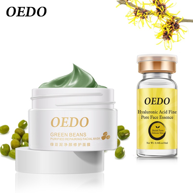 [Hàng mới về] Mặt nạ đậu xanh OEDO + serum Hyaluronic Acid dưỡng ẩm làm trắng da ngừa nếp nhăn hiệu quả