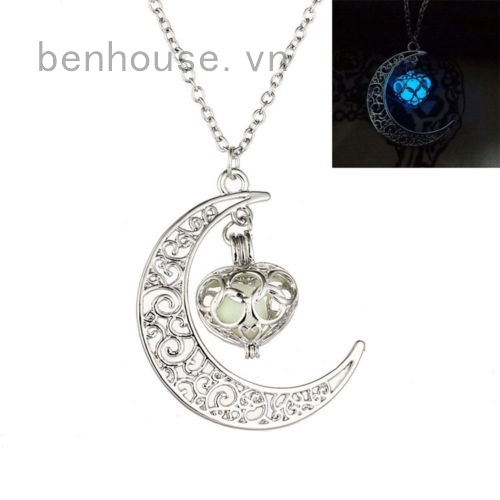 Dây Chuyền Mặt Trăng Lưỡi Liềm Phát Sáng Trong Bóng Tối
