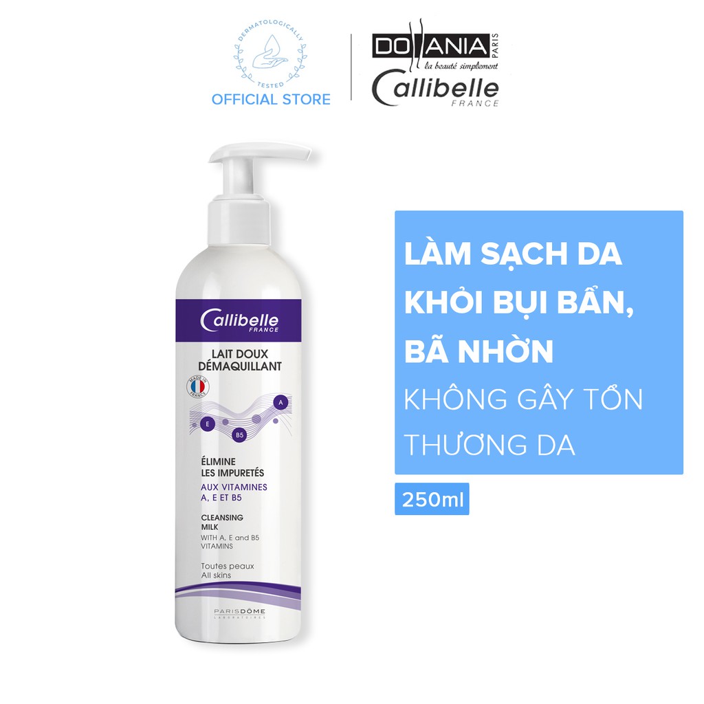 Sữa tẩy trang Callibelle bổ sung Vitamin A, E và B5 250ml