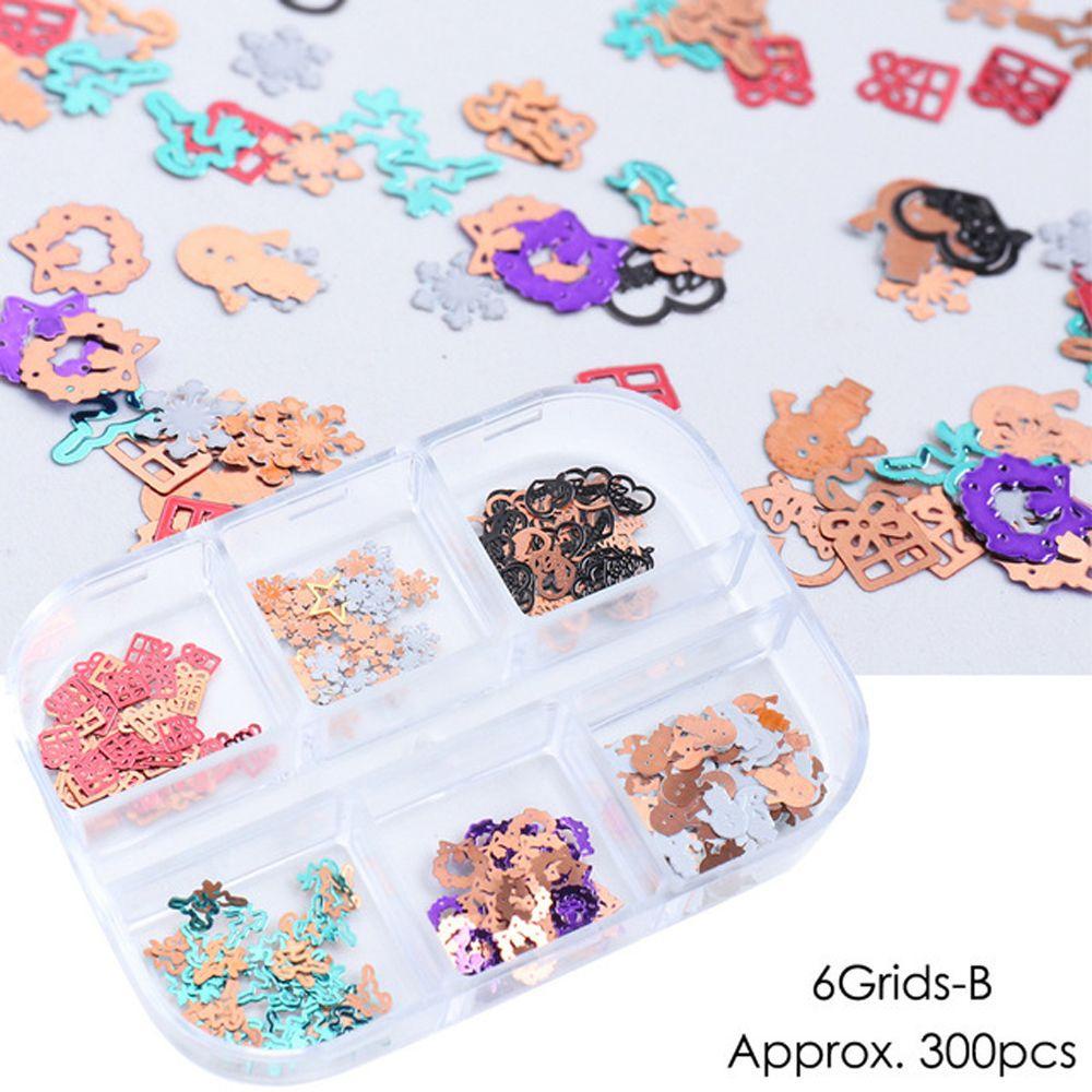 Phụ Kiện Kim Sa Hình Cây Thông Giáng Sinh / Người Tuyết / Nai Sừng Tấm Lấp Lánh 3D Tự Trang Trí Móng Tay Cho Nữ