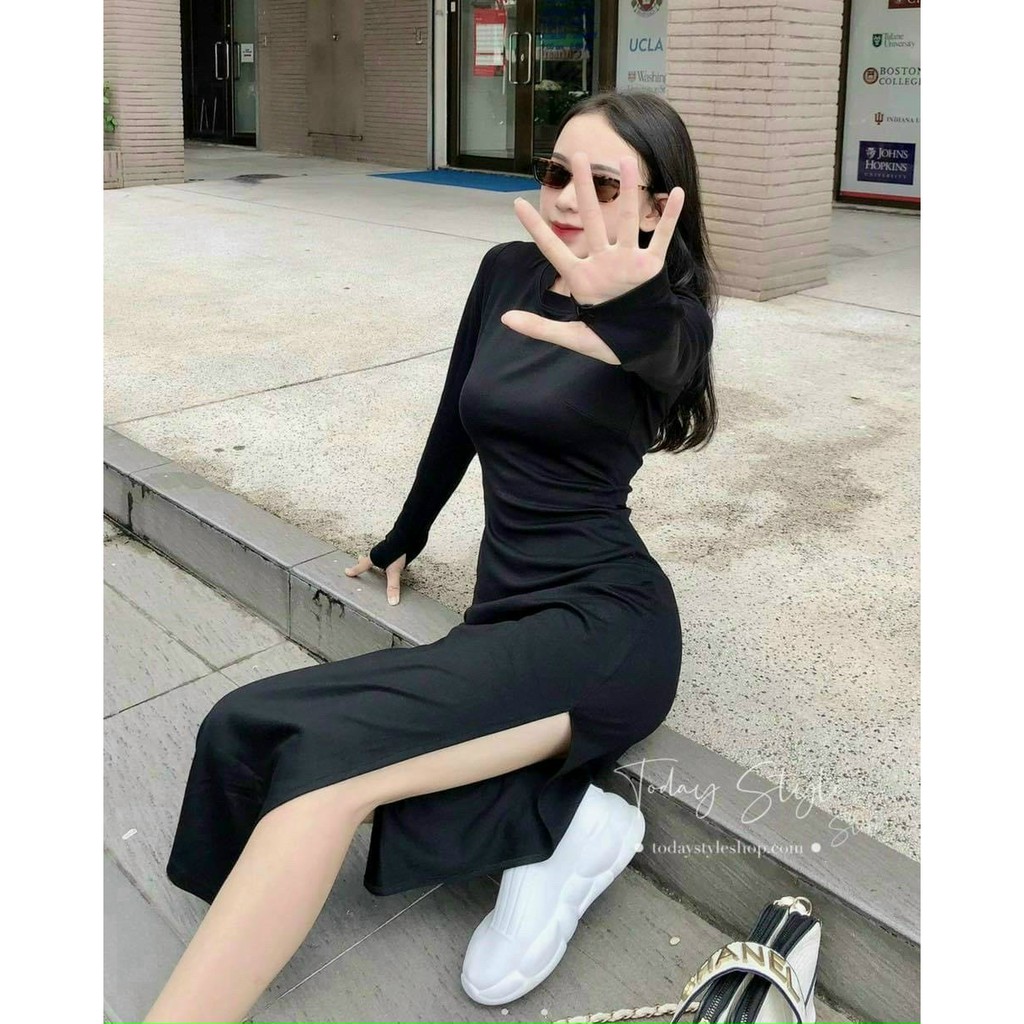 Đầm Body tay dài xẻ đùi cao | BigBuy360 - bigbuy360.vn