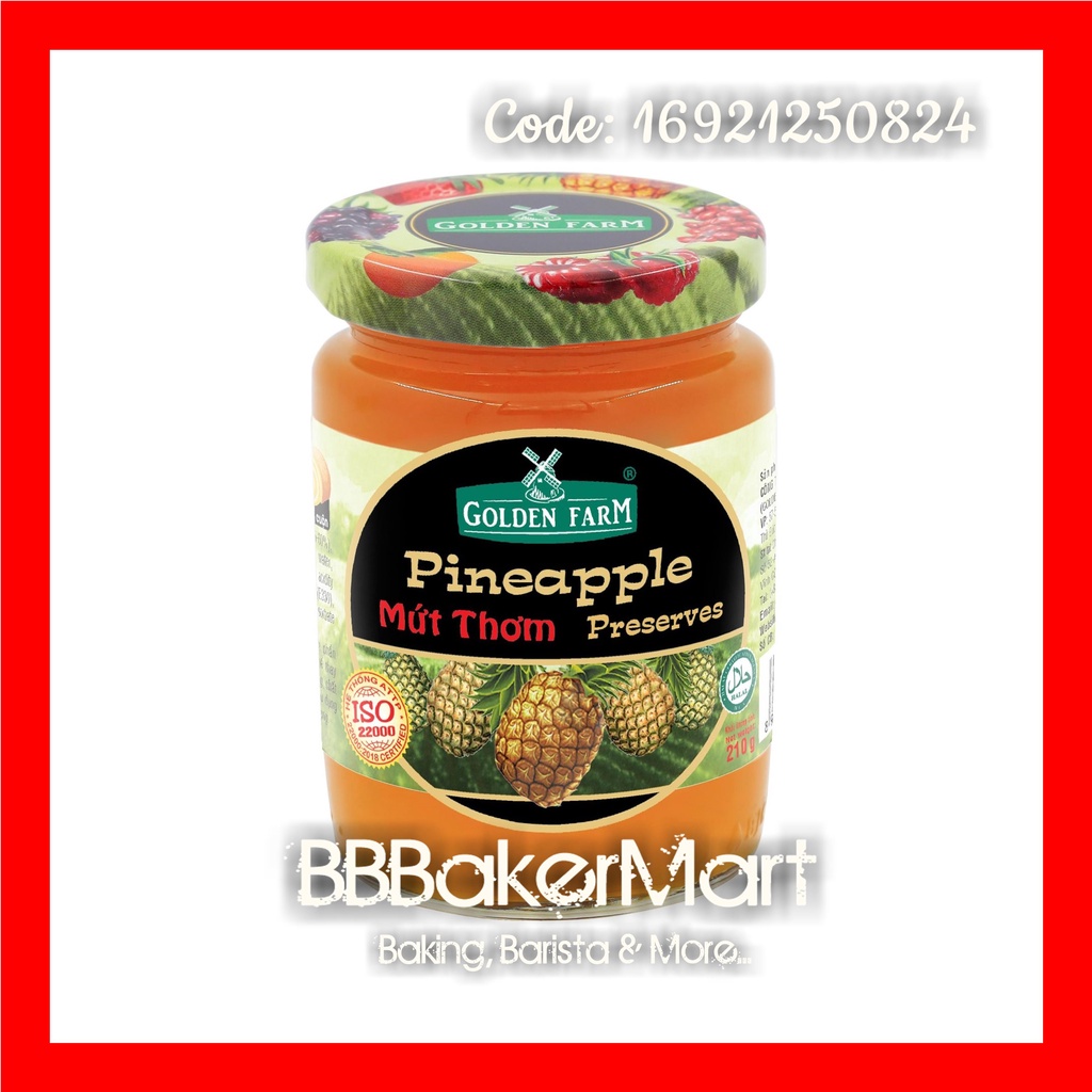NHỎ 210GR - Mứt KHÓM (THƠM) Preserves có xác Golden Farm