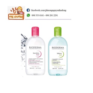 Nước tẩy trang bioderma pháp h2o xanh - hồng 100ml/ 500ml