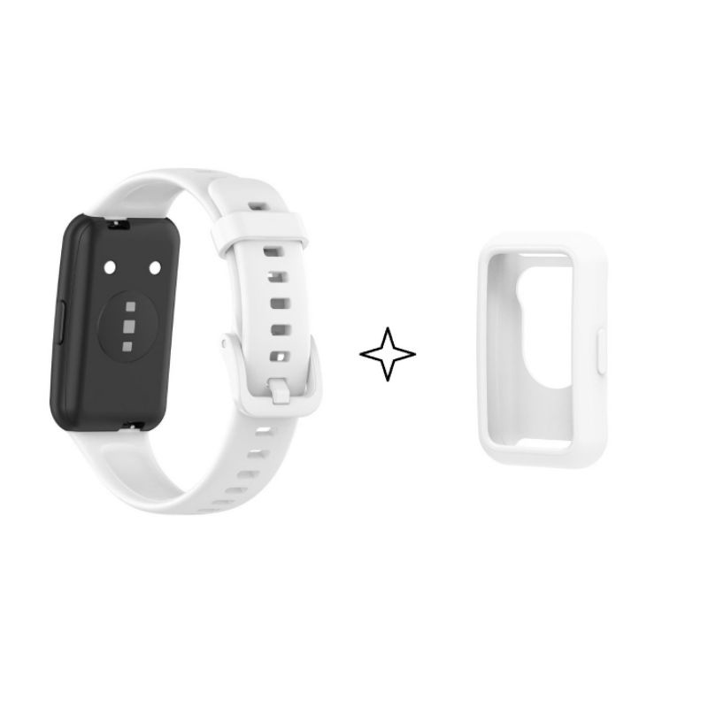 Huawei Band 7 - Dây đeo kèm ốp màn hình silicon trơn đơn sắc dành cho đồng hồ Huawei Band 7