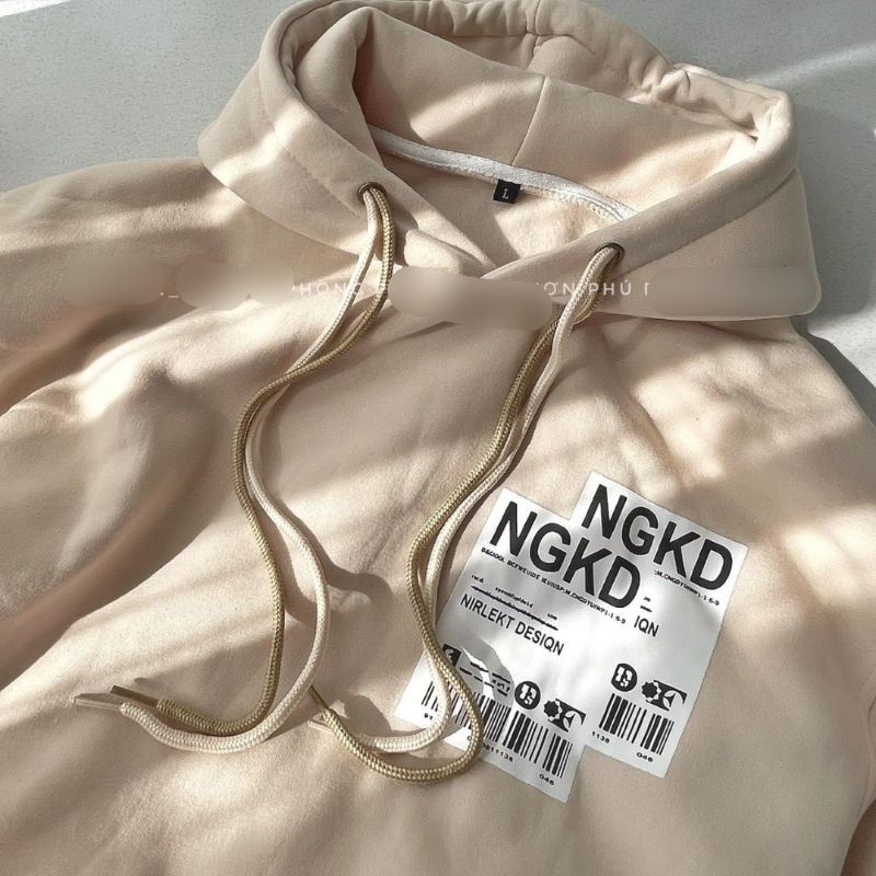 Áo Hoodie NGKD Màu Be Siêu Hot Tay Bồng Form Unisex