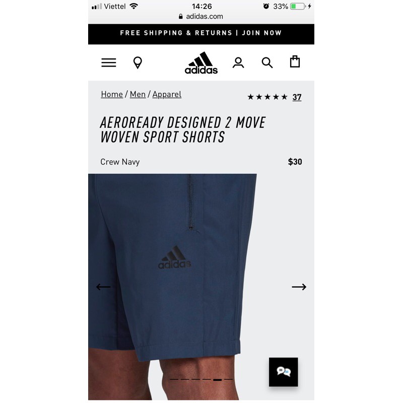 [CHÍNH HÃNG] Thanh lý Quần Adidas Aeroready Designed 2 Move Woven Sport