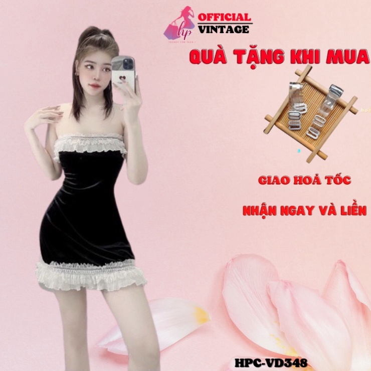 Đầm body ống, váy quây ngực phối ren khoá kéo lưng dáng ngắn sang chảnh dự tiệc hàn quốc VD348 -MM