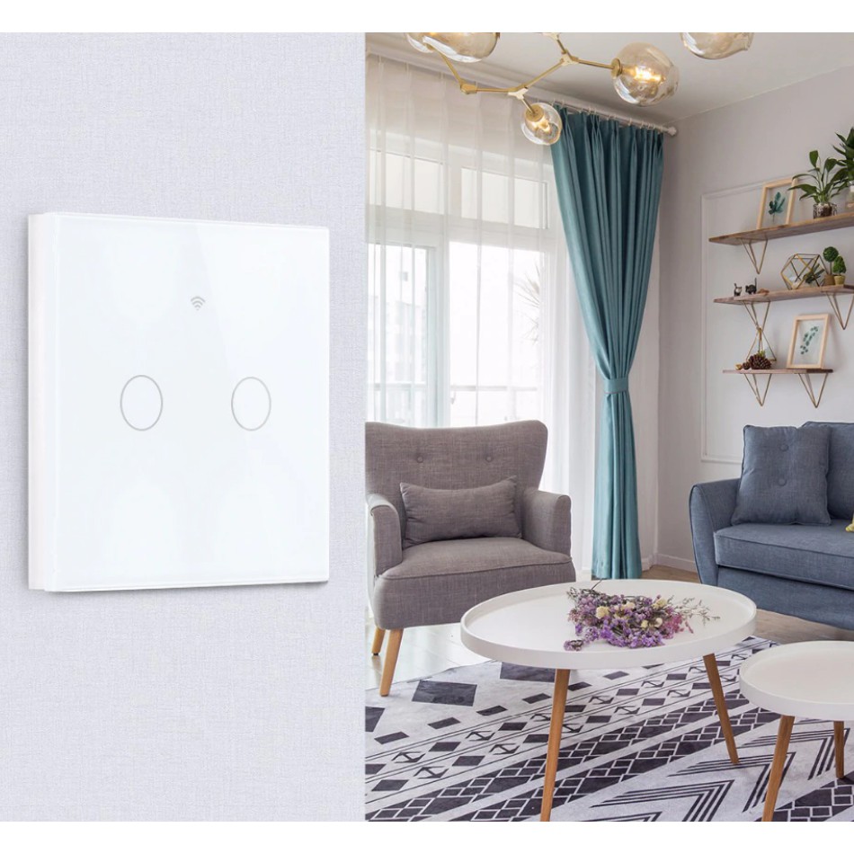 Công tắc thông minh Wifi mặt vuông 1, 2, 3 NÚT (App Tuya, SmartLife),Công tắc cảm  ứng mặt vuông -HÌNH THẬT GIAO NGAY