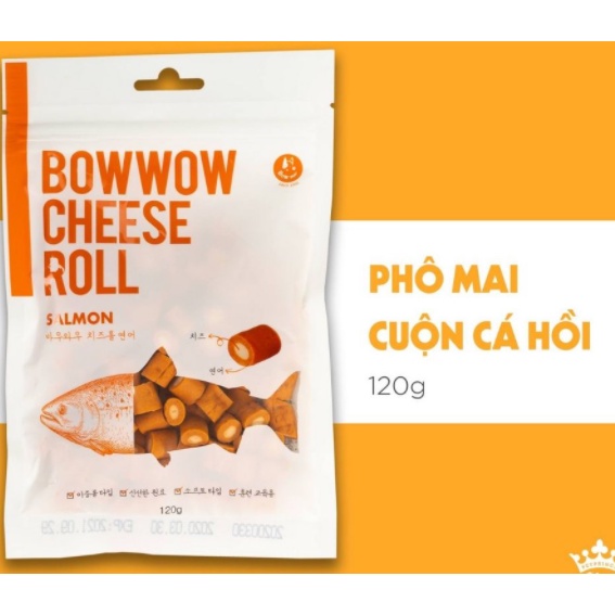 Phô mai cuộn - Sandwich hỗn hợp/cá hồi/thịt gà Bowwow 120 g