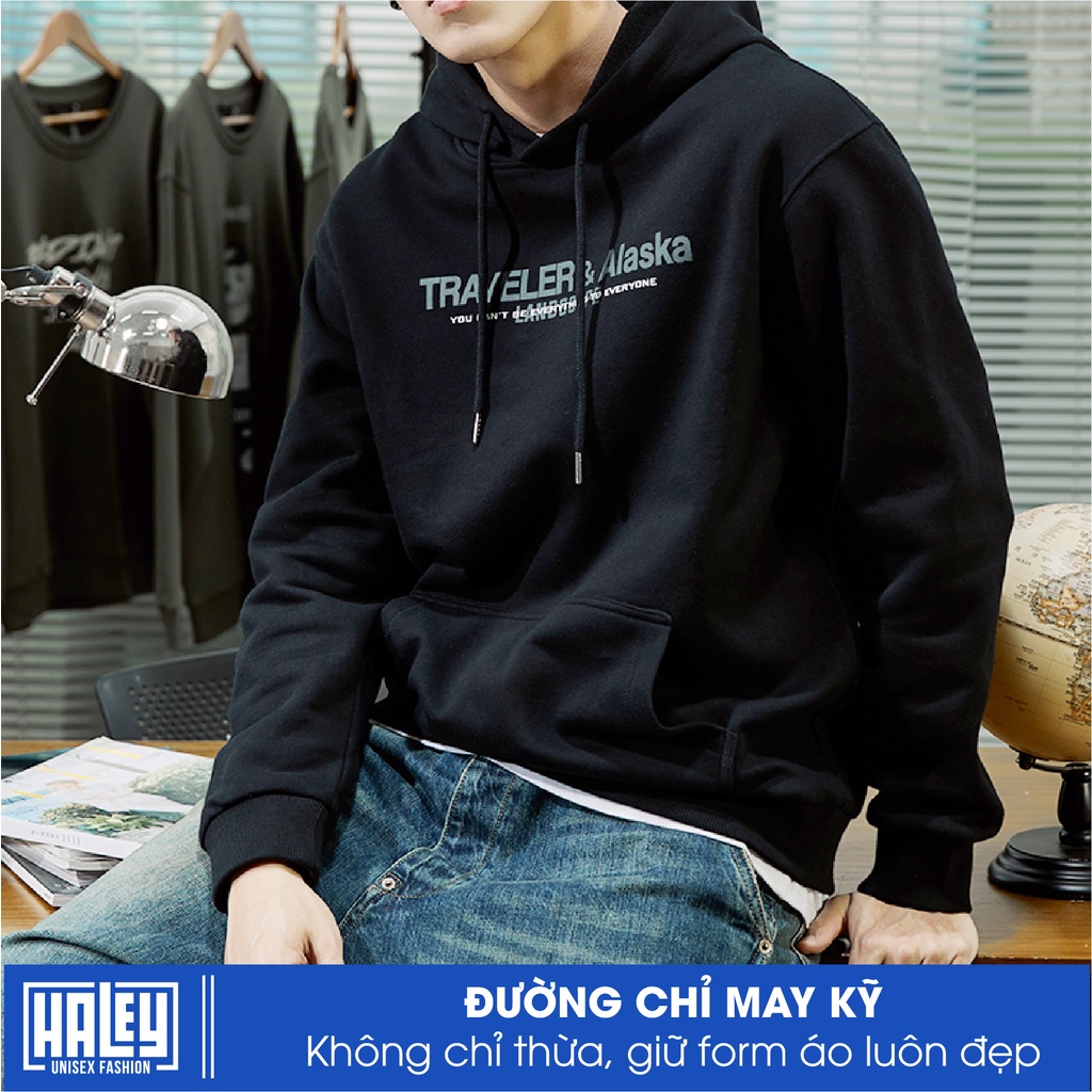Áo Hoodie Nam Nữ Traveler Alaska unisex phong cách Hàn Quốc cá tính, Sweater HALEY Chất nỉ bồng đẹp mã HD84