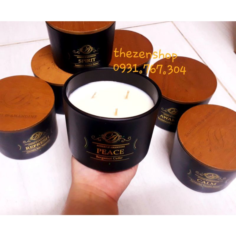 Nến thơm 3 bấc không khói hương thảo mộc từ tinh dầu thiên nhiên