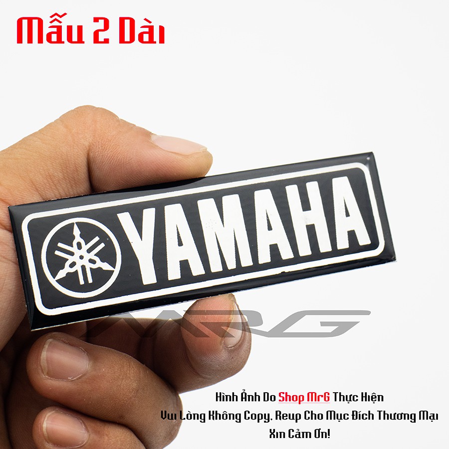 Logo Yamaha giá 1 đôi , Tem Chữ Yamaha Mặt Sau Nhôm Mặt Trước Nhựa Bóng - MrG