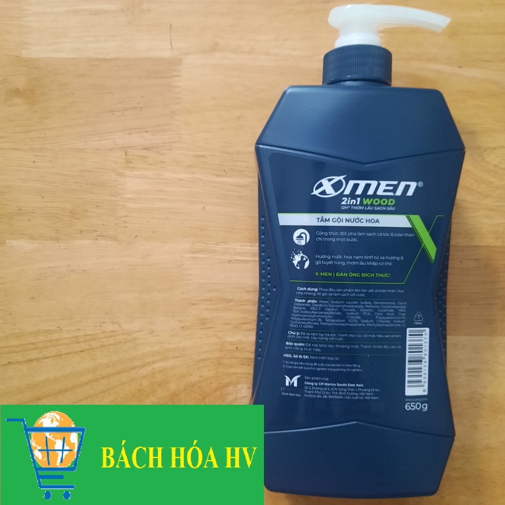 Tắm Gội 2 in 1 Xmen (WOOD/FIRE) 650g - BACH HOA HV