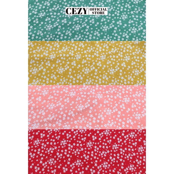 Đầm hoa nhí tay phồng cổ tròn xòe dây thắt nơ eo có size bigsize CEZY D100