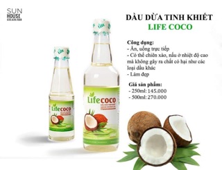 Dầu Dừa Tinh Khiết Lifecoco