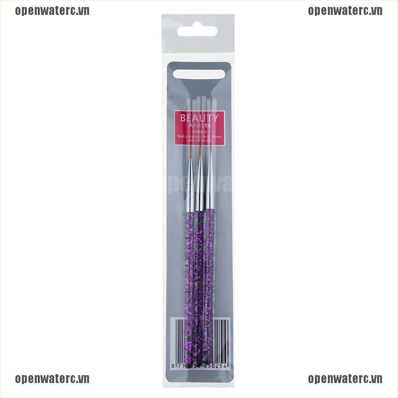 Bộ 3 Cây Cọ Vẽ Trang Trí Móng Tay 3D Acrylic UV