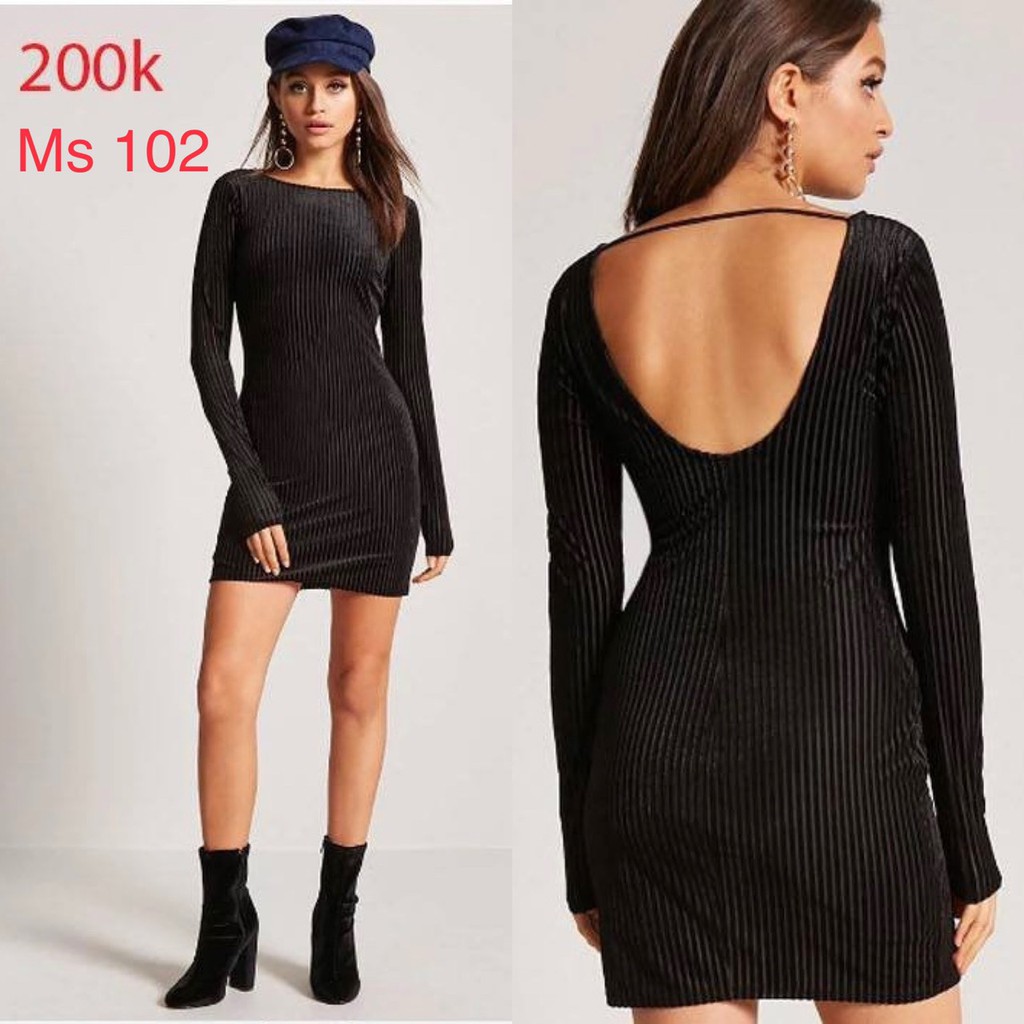 Đầm nhung tay dài