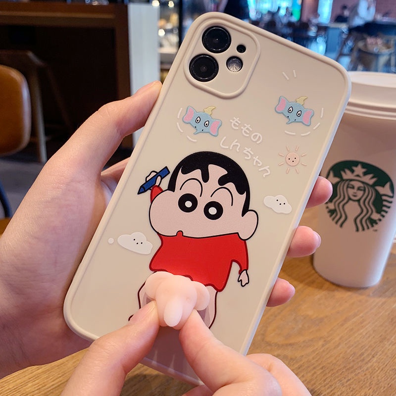Ốp Điện Thoại TPU Silicon Chống Rơi Hình Shin Chan Cho IPhone 13 12 11