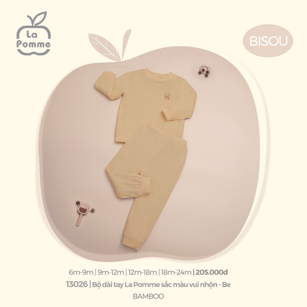Bộ La Pomme dài tay Petit Soyeu cao cấp siêu mềm mịn mỏng nhẹ mát da thấm hút tốt năng động bé trai bé gái 13019 13026