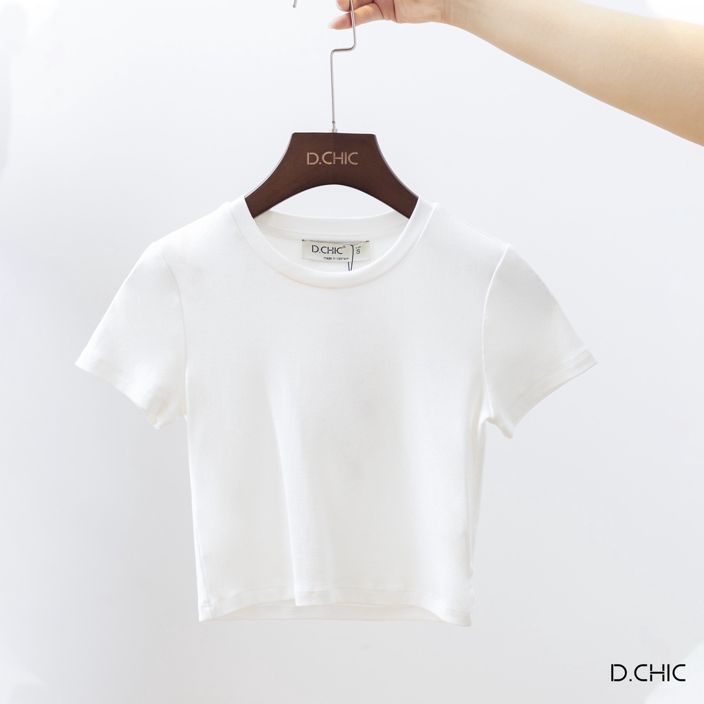 Áo phông croptop tay ngắn trơn D.CHIC MS: 186009