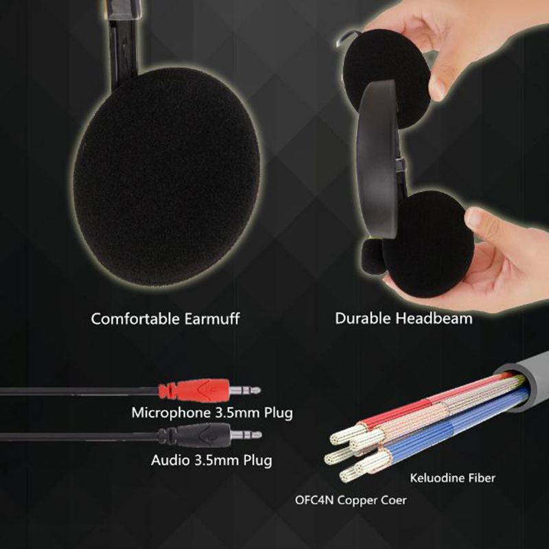 Tai Nghe Chụp Tai Jack 3.5mm Có Micro Âm Thanh Siêu Nhẹ | BigBuy360 - bigbuy360.vn