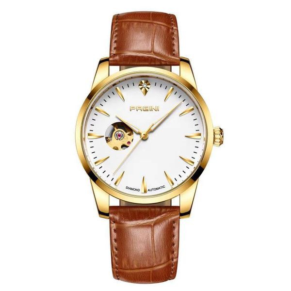 Đồng Hồ Nam PAGINI Chính Hãng Lộ Máy PA9988 Dây Da Cao Cấp Thoáng Khí, Kim Dạ Quang Ban Đêm - Full Box Bảo Hành 12 Tháng