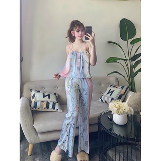 BỘ LỤA 2 DÂY YẾM QUẦN DÀI XẺ XINH