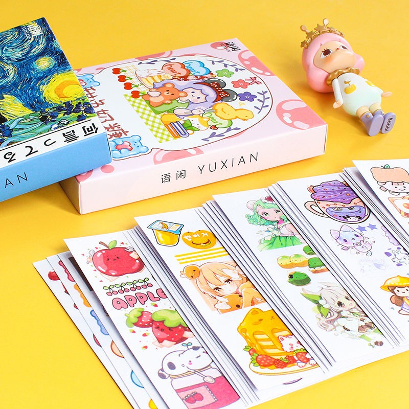 Hộp Sticker Vintage Trang Trí Xinh Xắn 50 tờ