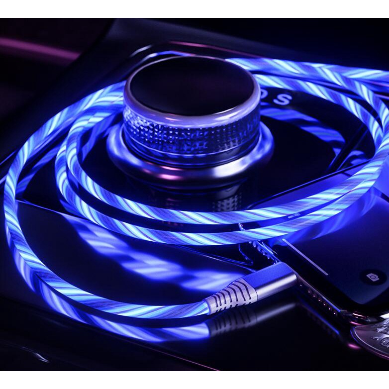 Dây Cáp Sạc Nhanh 1.0m Có Đèn LED Phát Sáng Dành Cho Điện Thoại Di Động