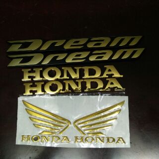 Bộ tem xe honda dream mạ vàng