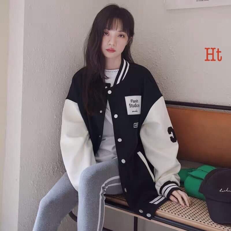 Áo khoác bomber phối tay flash HT12