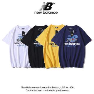 Áo thun thể thao unisex tay ngắn cotton in LOGO New Balance thời trang size rộng M-XXL dành cho các cặp đôi