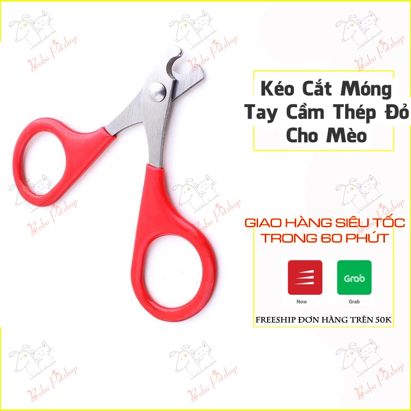 Kéo Cắt Móng Cho Thú Cưng Chó Mèo Con Size Nhỏ Tay Cầm Kim Loại Đỏ Cứng - Bobo Pet Shop Hà Nội