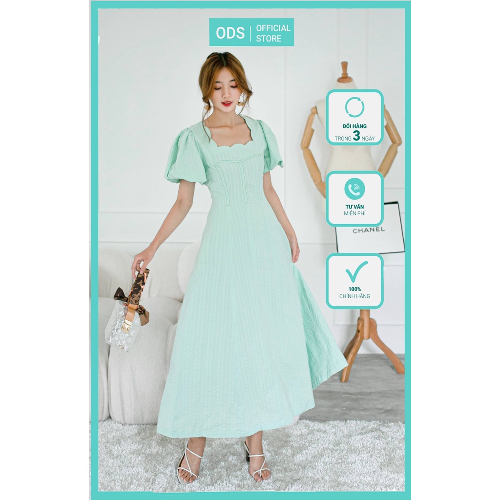 Đầm dài ODS 8 mảnh, tay lồng đèn [ZK2]