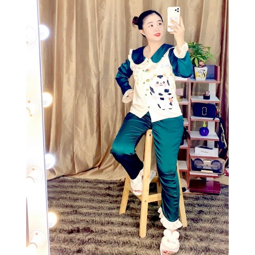 Đồ bộ nữ pijama satin tay dài nh01 | BigBuy360 - bigbuy360.vn