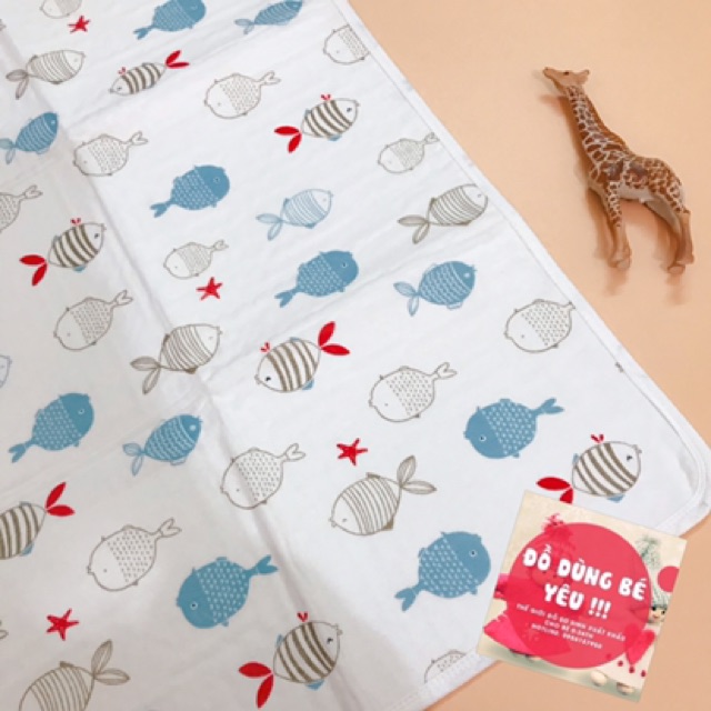 Lót chống thấm 6 lớp sợi tre Organic chất cotton mềm mại, thoáng khí, siêu thấm hút cho bé, tấm lót thay bỉm 50x70cm Ba