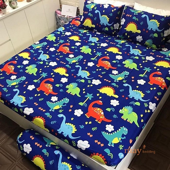 Bộ ga gối cotton poly May bedding nhiều kích thước giường 1m2 1m6 1m8 2m2 mẫu khủng long