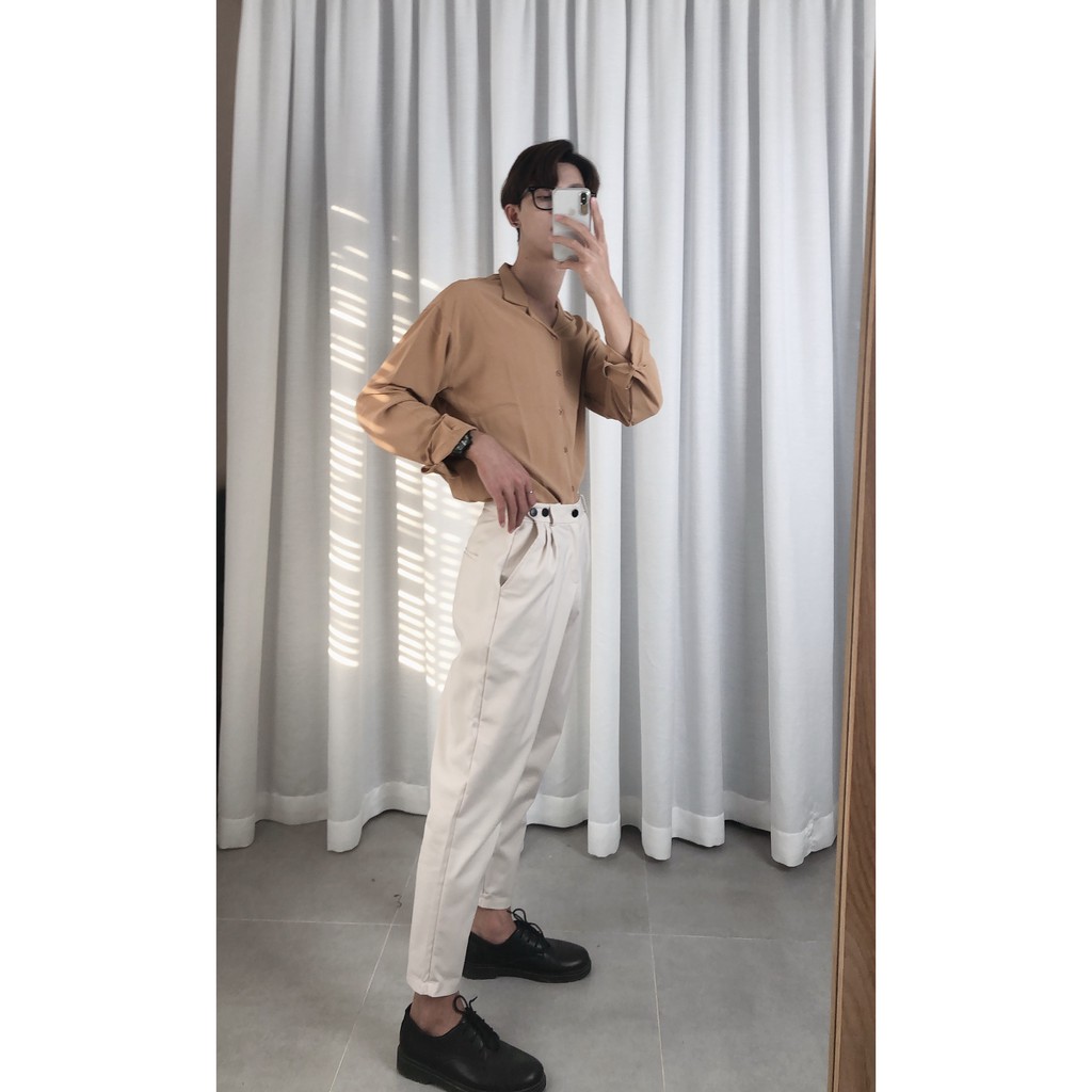 Quần baggy kaki Button City Cycle - Quần kaki nam điều chỉnh cạp quần Unisex ống rộng Local Brand | BigBuy360 - bigbuy360.vn