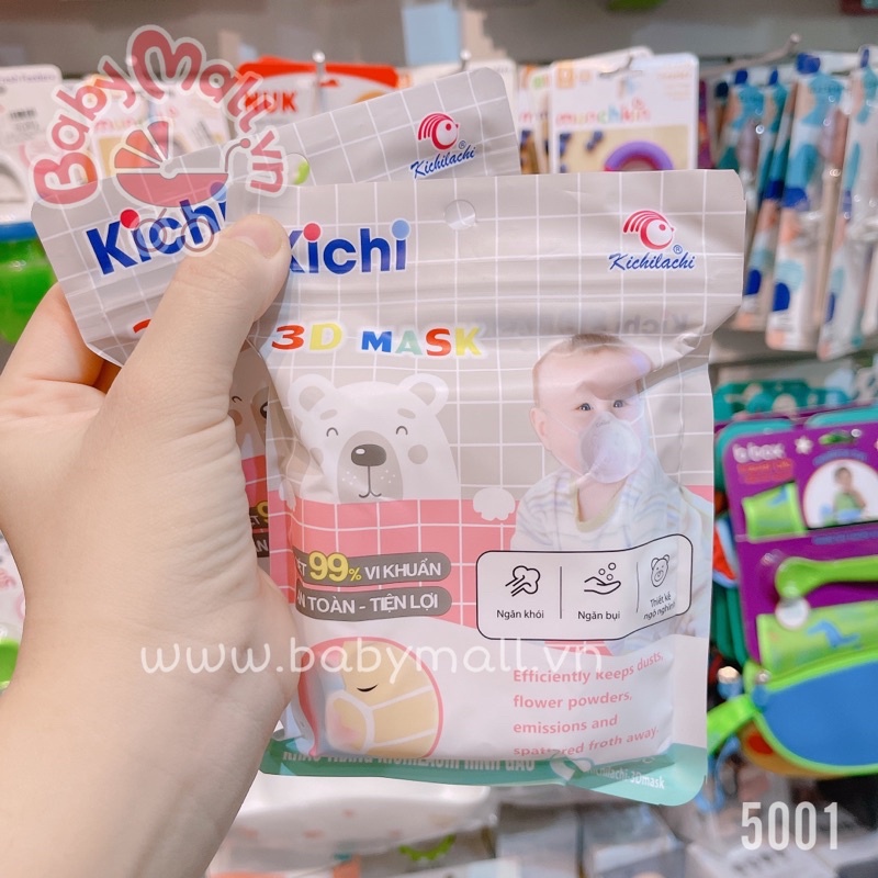 Khẩu trang gấu trắng Kichilachi cho bé yêu  5001