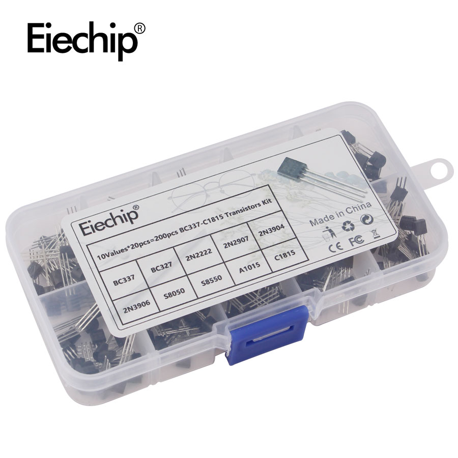 BC337 BC327 2N2222 2N2907 2N3904 2N3906 S8050 S8550 A1015 C1815 10Values*20pcs=200/set Transistors Box Pack Transistor kit TO-92