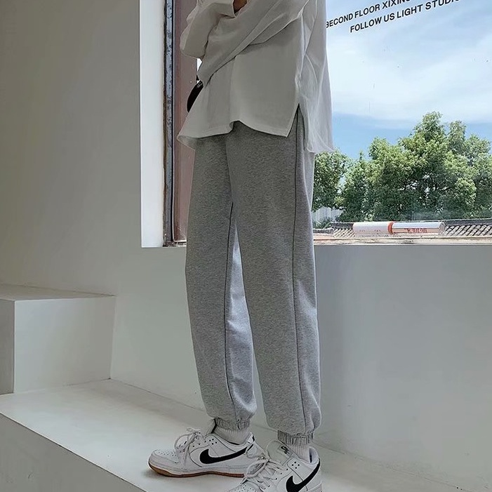 Quần Dài Màu Trơn Đơn Giản Thời Trang Hàn Quốc unisex quần jogger nam quần thể thao nam from rộng dài quần jogger nỉ nam