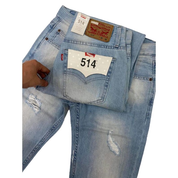 Quần Jeans Levi's 514 Rách Ống Suông