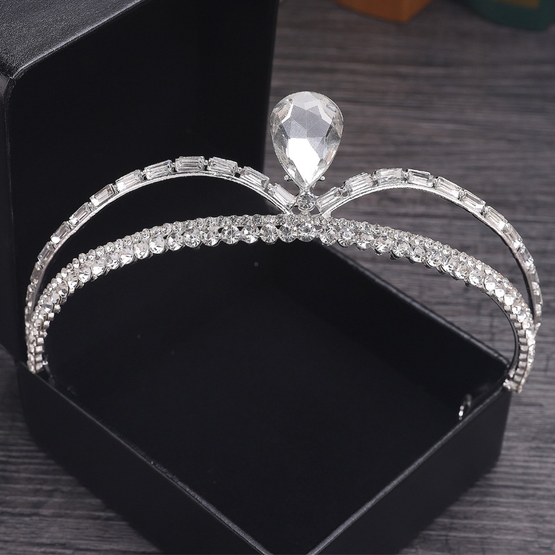 Cài tóc hình vương miện đính đá giả phong cách Âu Mỹ thời trang cô dâu