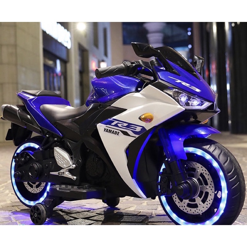 Xe máy điện cho bé R3 ,xe moto 3 bánh cao cấp ga tự động có nhạc ,đèn led bánh xe