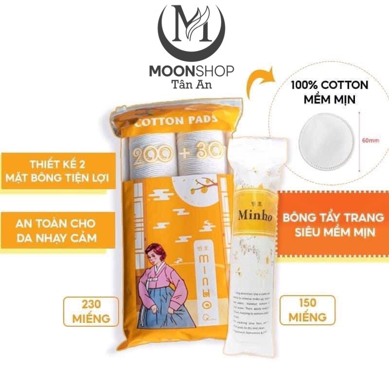 BÔNG TẨY TRANG COTTON MINHO 230 MIẾNG