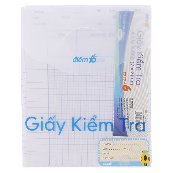 Giấy Kiểm Tra TP-GKT07 (4 Ôly Vuông) 20+3 tờ