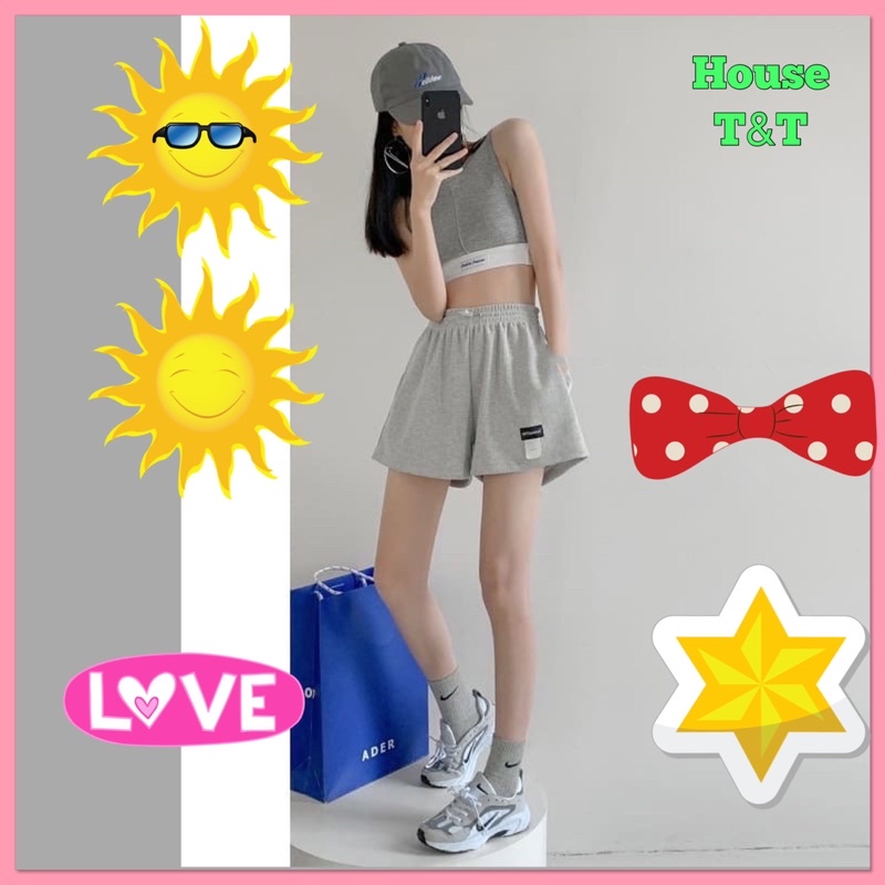 Quần Đùi iTem House T&amp;T Quần Đùi Hot Trend vải dầy hai màu . Đen trắng .